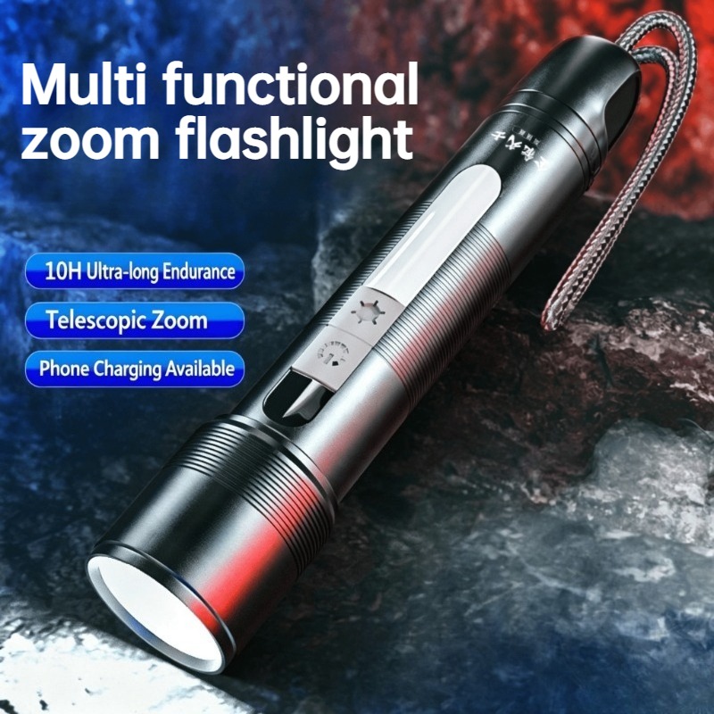 Outdoor Powerbank - Çok Fonksiyonlu LED El Feneri Yakınlaştırılabilir