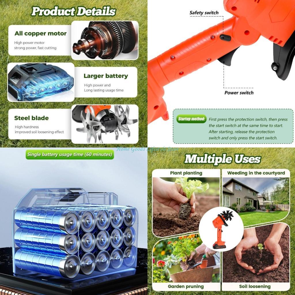 Garden Tiller Mini - E74E Akülü Mini Yeke 21V 235rpm