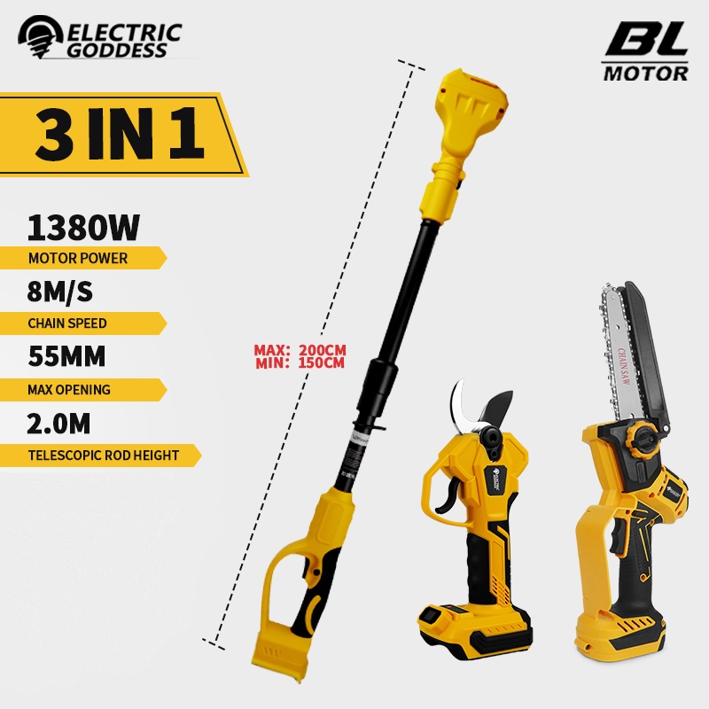 Electric Chainsaw Battery - Fırçasız 6 İnç Elektrikli Testere Teleskopik