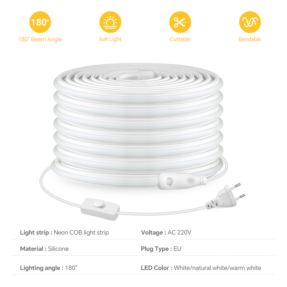 220V COB Led Şerit Yüksek Yoğu - Outdoor Power Port incelemesi ve fiyatı