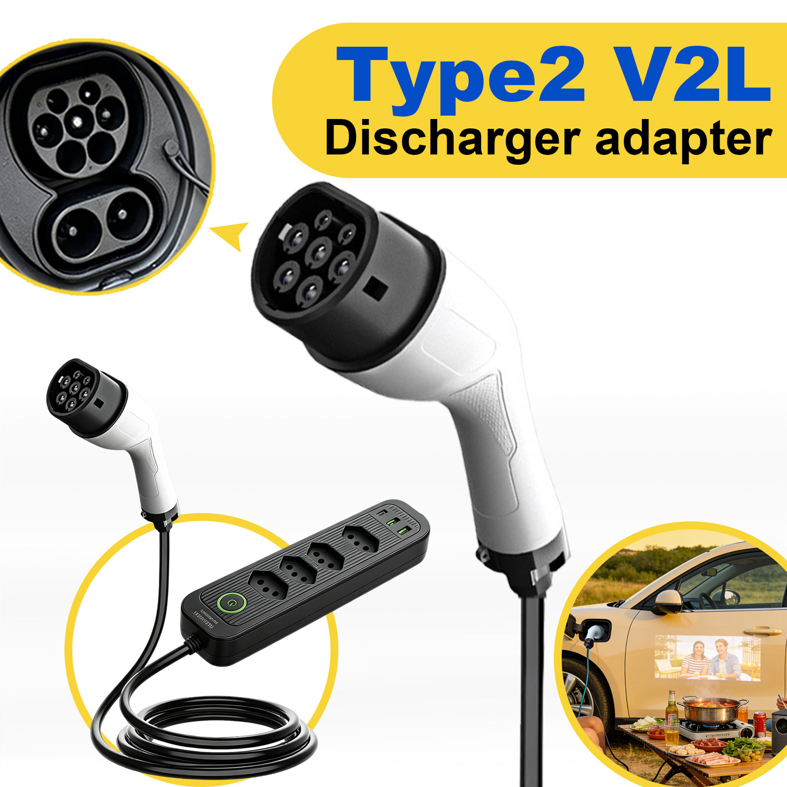 Tip2 V2L Deşarj Adaptörü 16A B - Outdoor Power Port incelemesi ve fiyatı