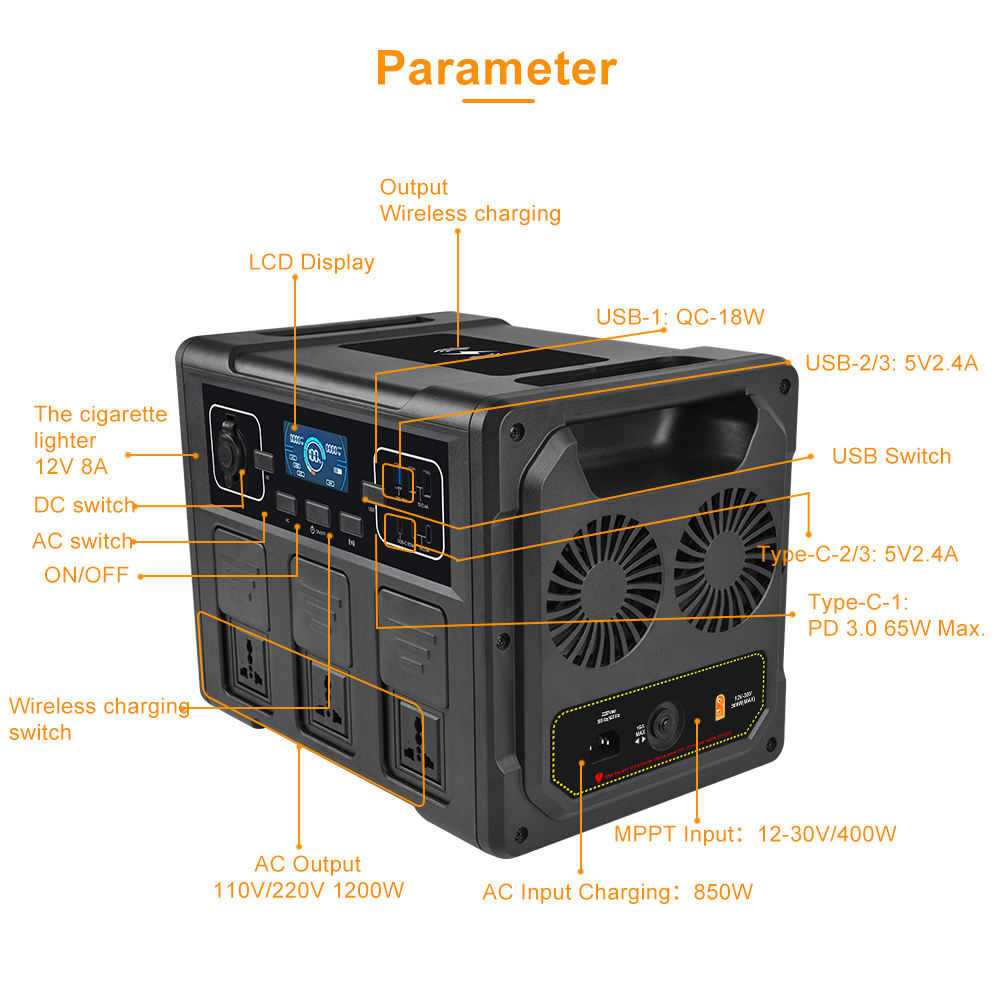 1200W Taşınabilir Güneş Enerji - Outdoor Power For Camping incelemesi ve fiyatı