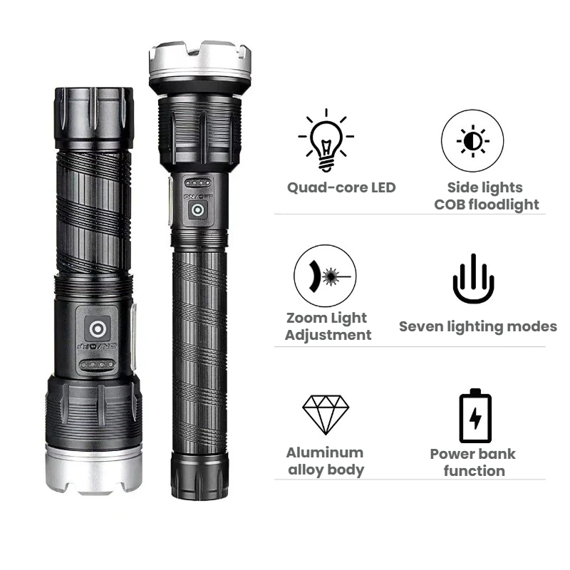 Yüksek güçlü LED El Feneri Tel - Outdoor Power For Camping incelemesi ve fiyatı